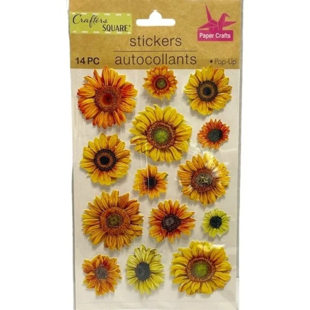 Crafters Square 14pc Sunflowers Pop-Up Stickers